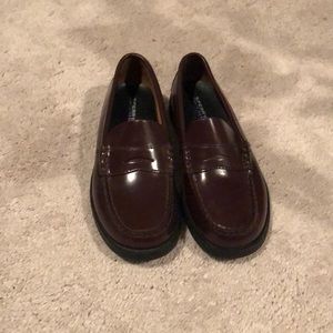 Brown penny loafers